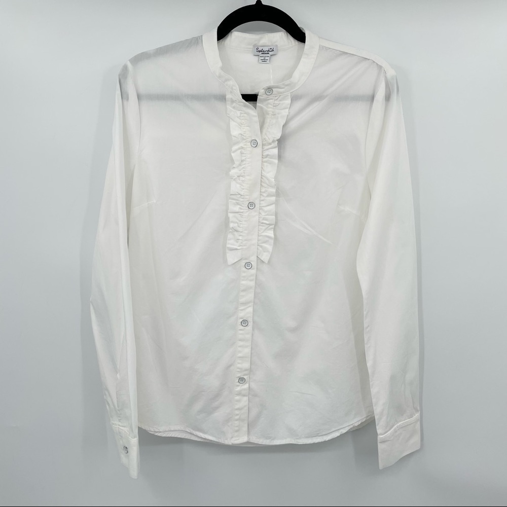 NEW! Slendid Ruffle Front Shirt - Picture 4 of 14